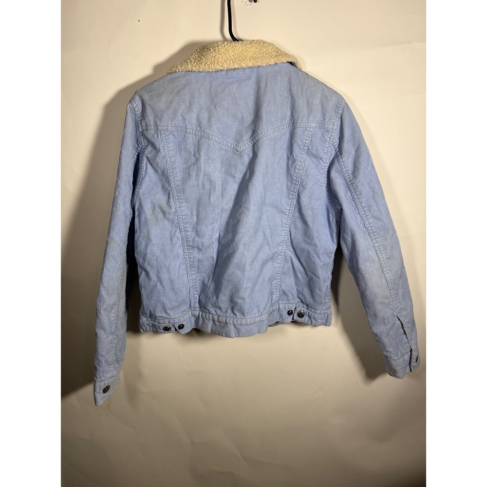 Aeropostale Womens Light Blue Corduroy Sherpa Lined Trucker Jacket Size L - Picture 4 of 8
